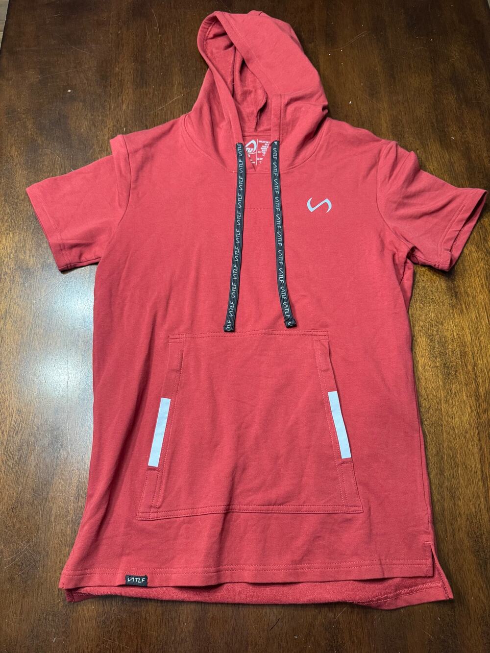 TLF Men's Coral Red Short Sleeve Hooded Tee